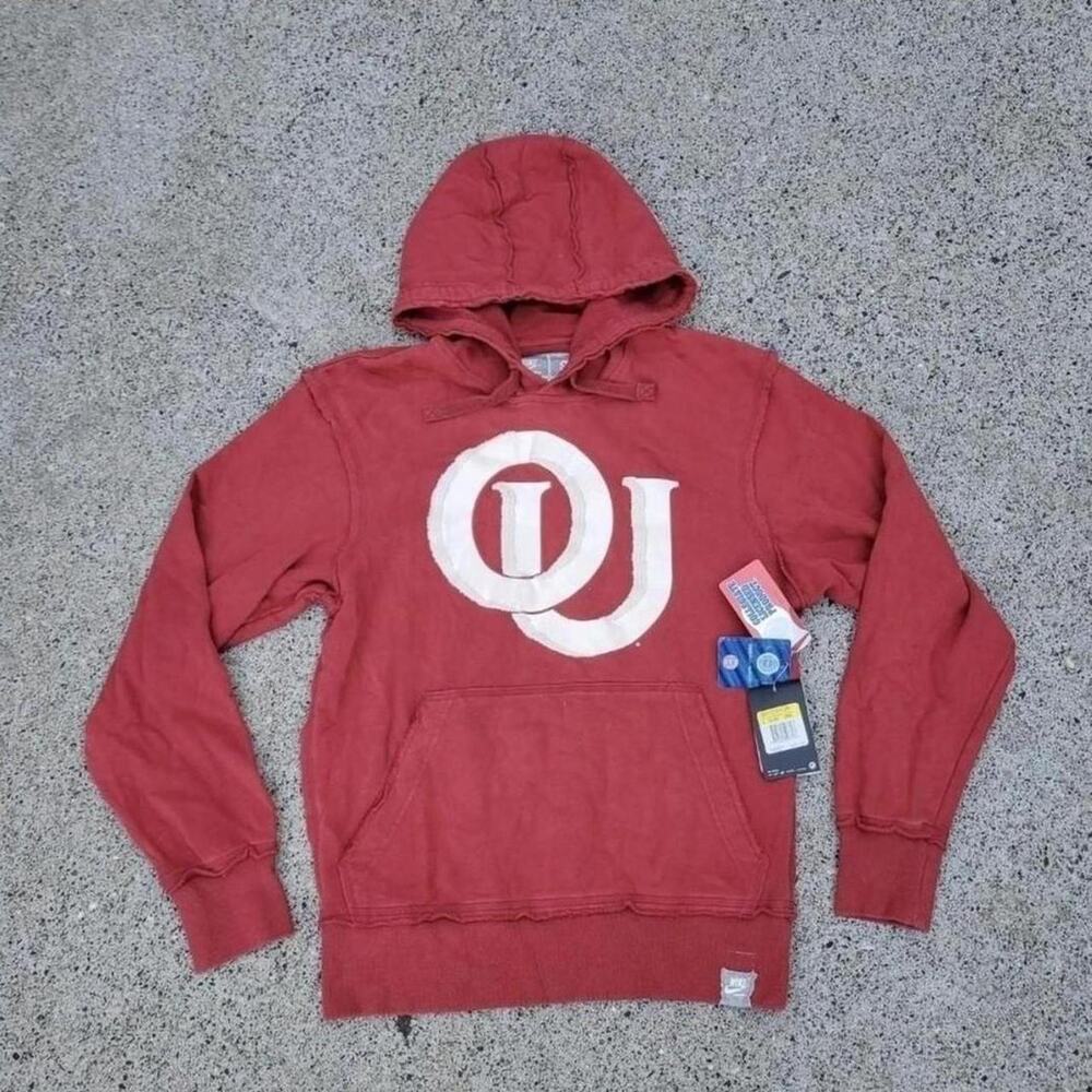 Vtg Y2k NIKE University of Oklahoma OU Logo College Hooded Sweatshirt S NWT